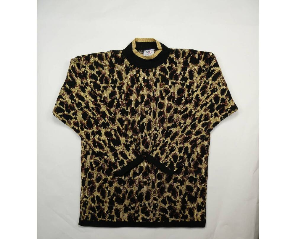 Nutcracker Christmas Holiday sweater, leopard print, medium, NEW